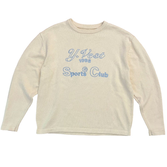 "Crewneck Sweater cream/blue"